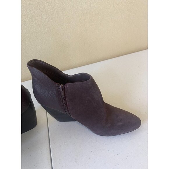 Crown Vintage Naydine Womens Boots Size 11 Tan Suede Ankle Booties dark plum - Picture 14 of 16